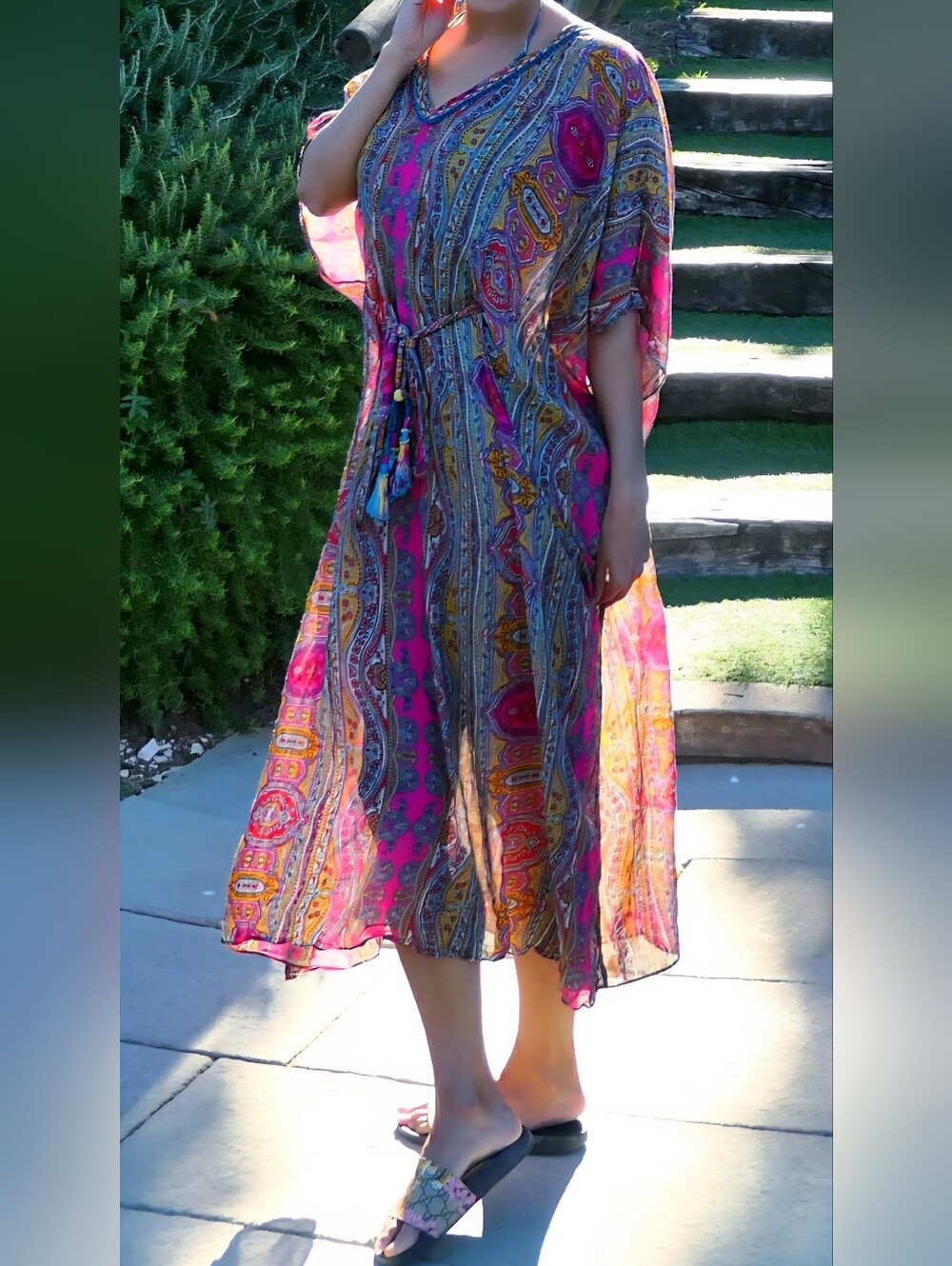 Calypso St. Barth Pink Paisley Boho Tunic